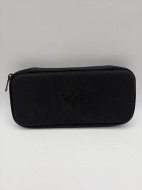 Nintendo Switch Legend of Zelda Clamshell Case - All Black W/LOGO - Zipper Close
